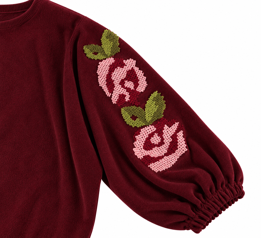 Theresa off shoulder sweatshirt burgundy