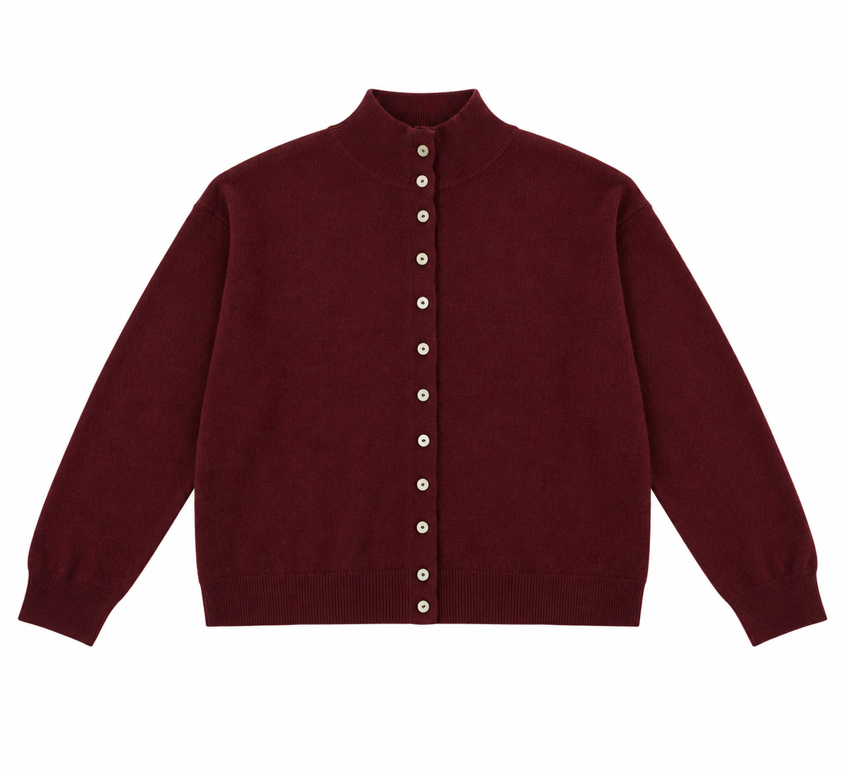 Zoey LS wool blend knitted cardigan burgundy