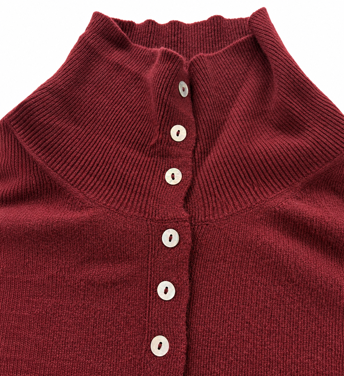 Zoey LS wool blend knitted cardigan burgundy
