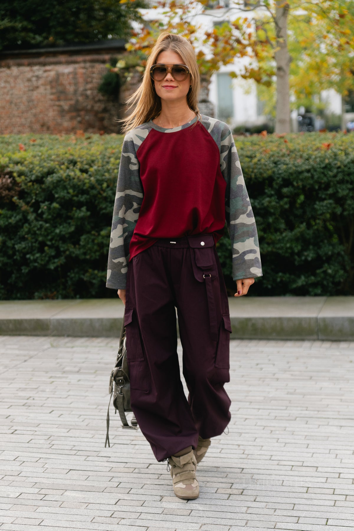 Lydia cargo pants plum