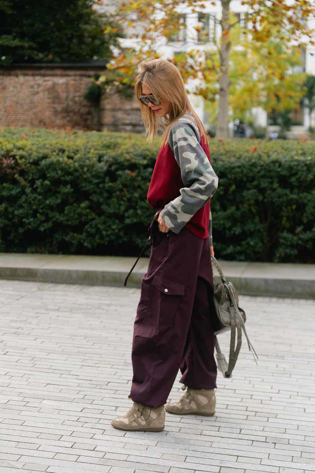 Lydia cargo pants plum