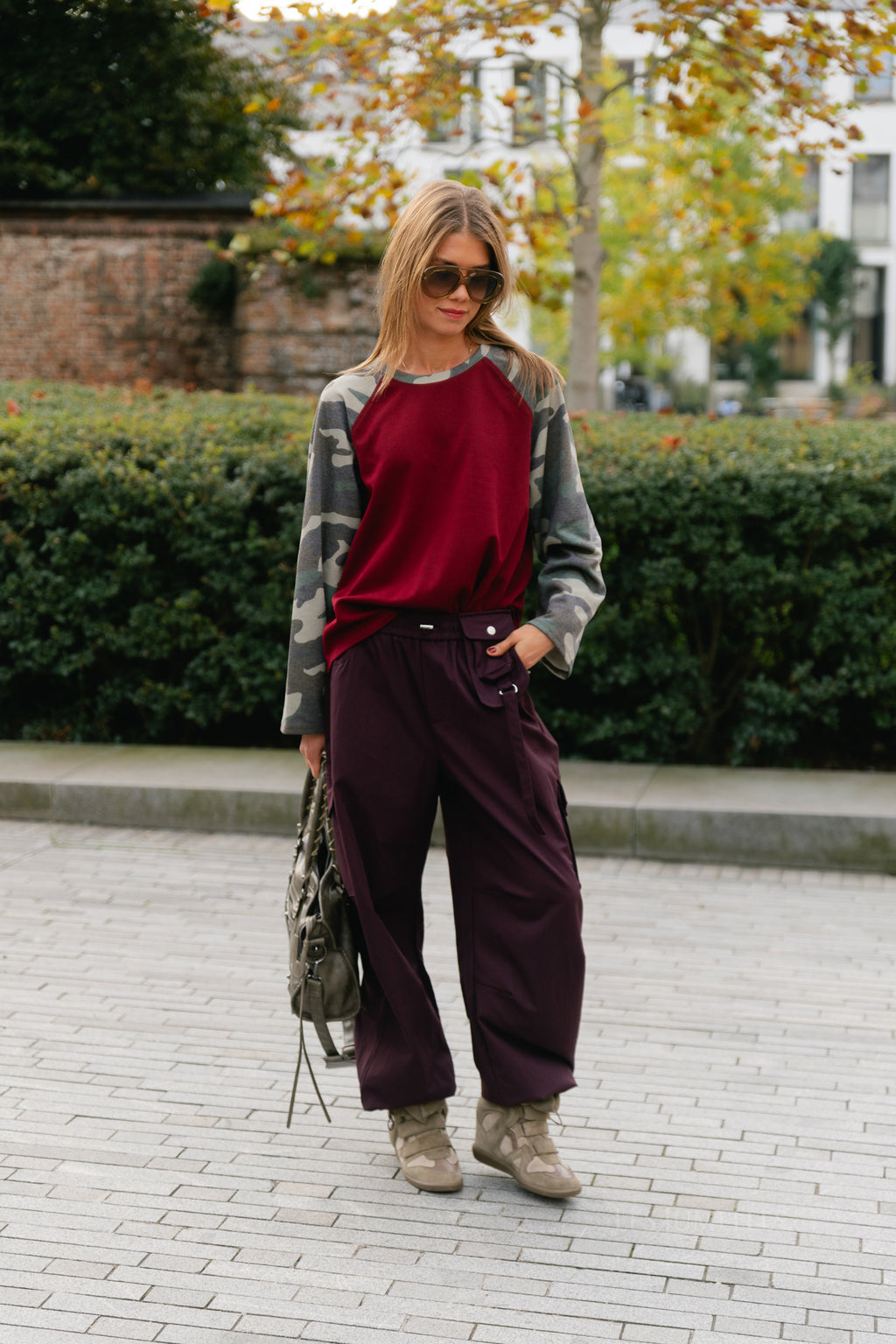 Lydia cargo pants plum