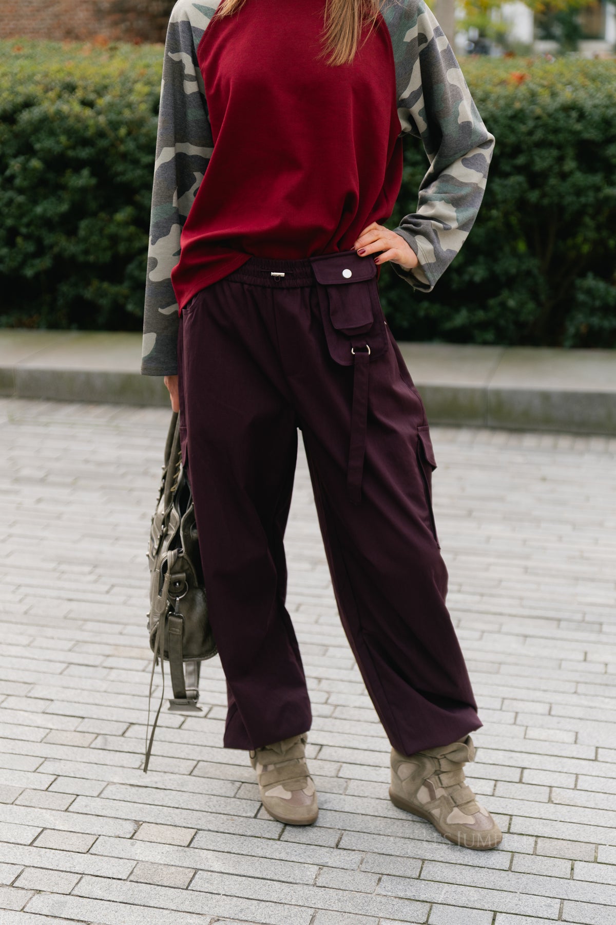 Lydia cargo pants plum