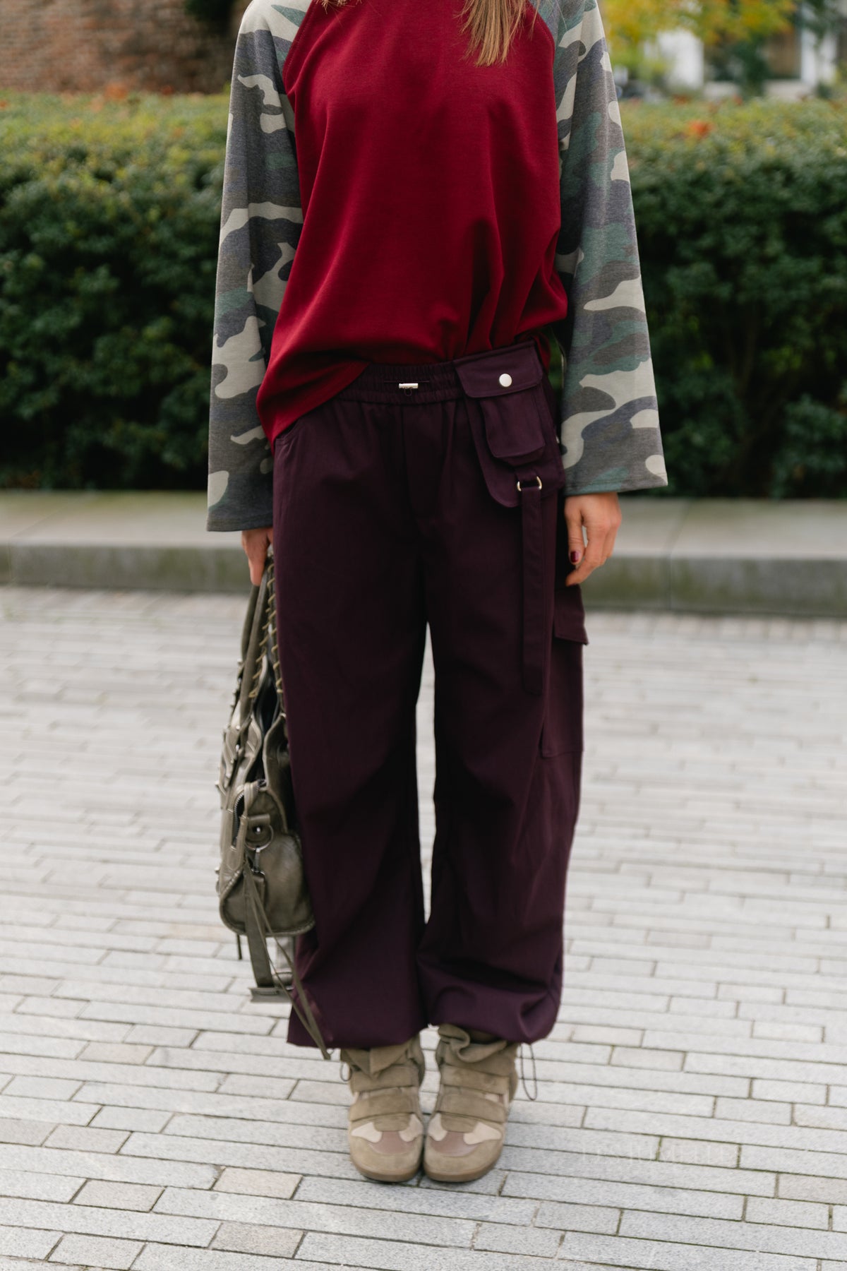 Lydia cargo pants plum