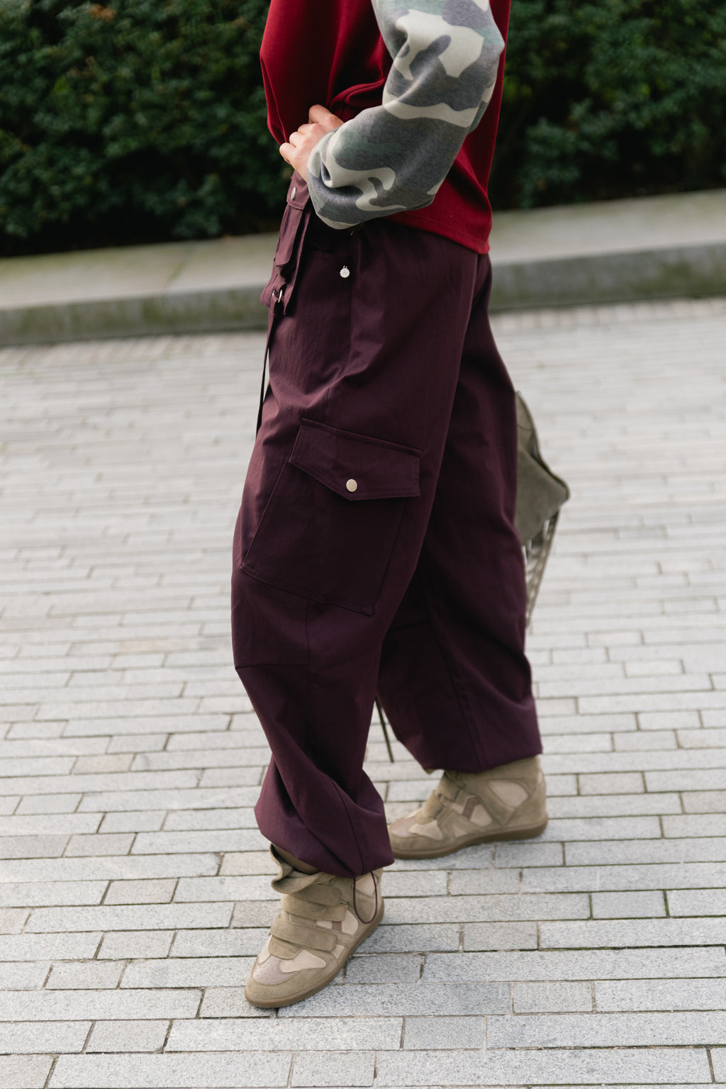 Lydia cargo pants plum