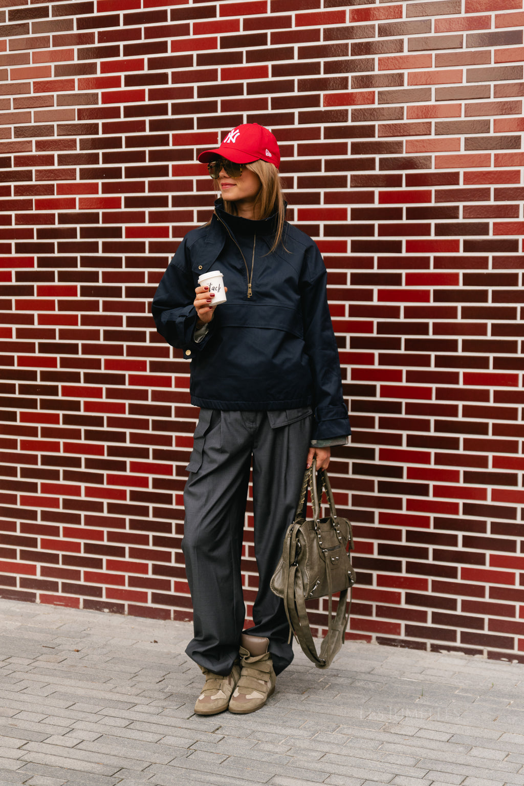 Julie half-zip anorak jacket navy