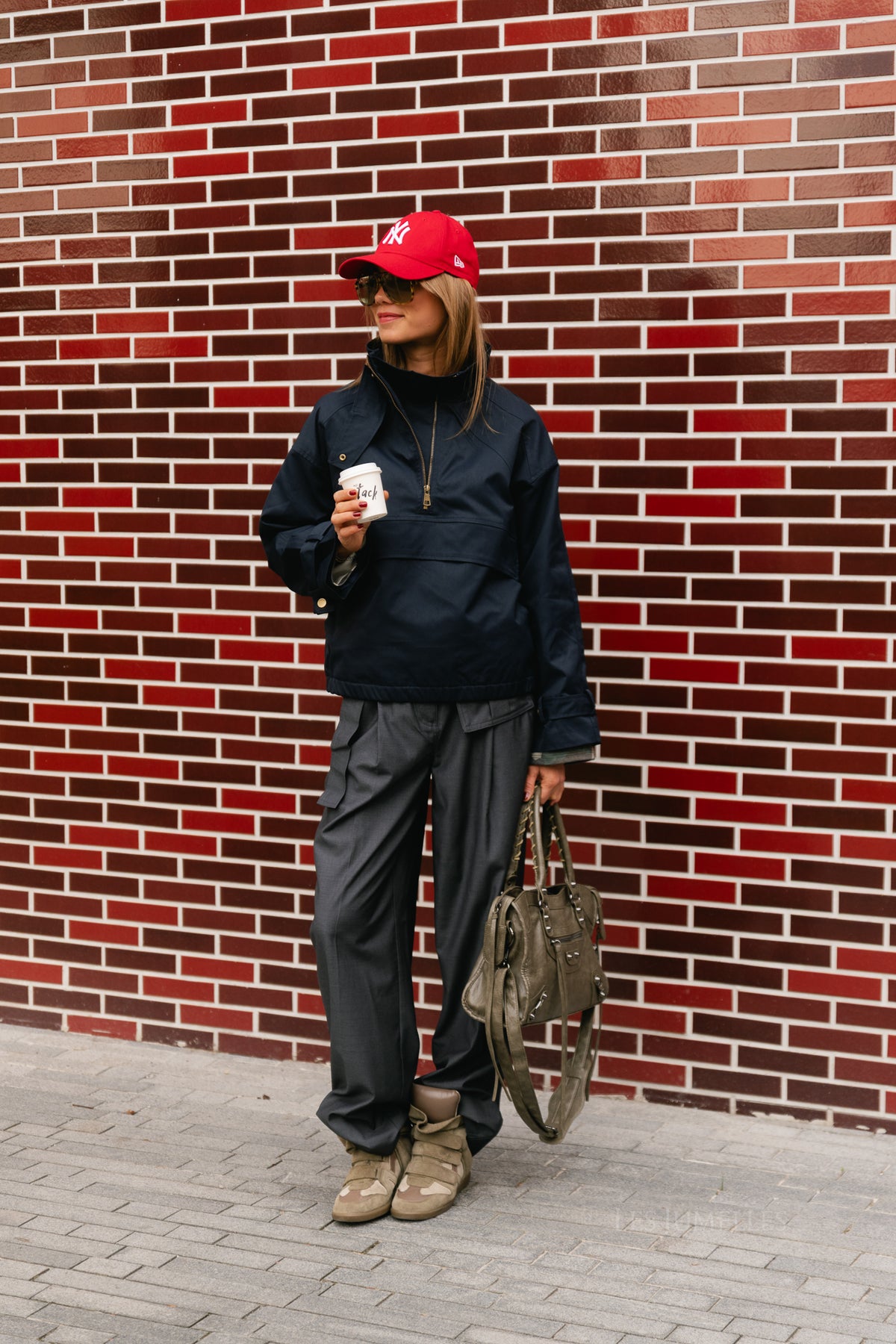 Julie half-zip anorak jacket navy