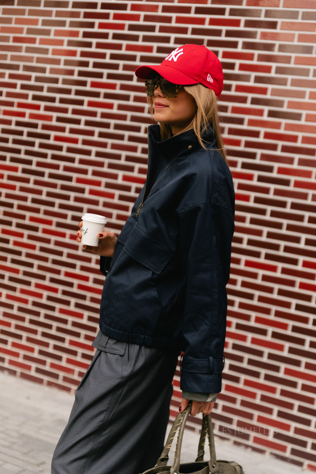 Julie half-zip anorak jacket navy