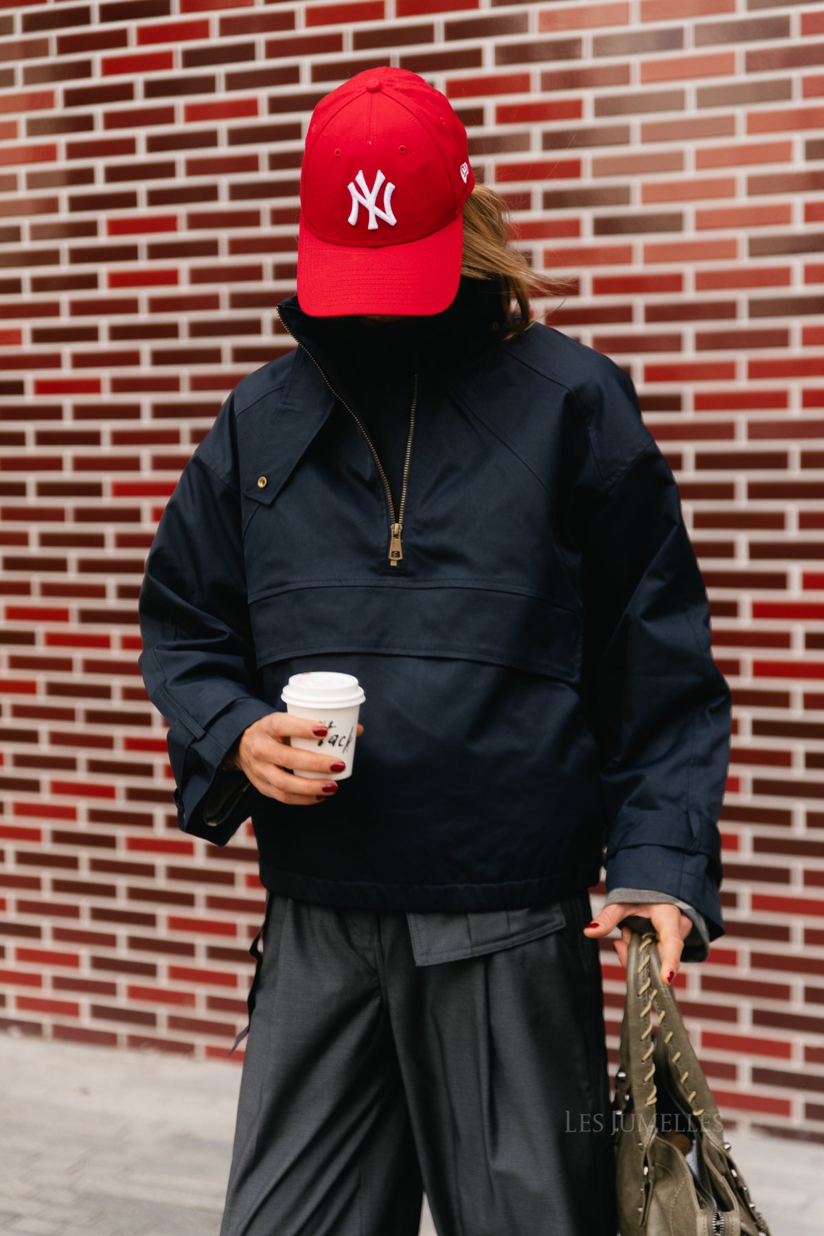 Julie half-zip anorak jacket navy