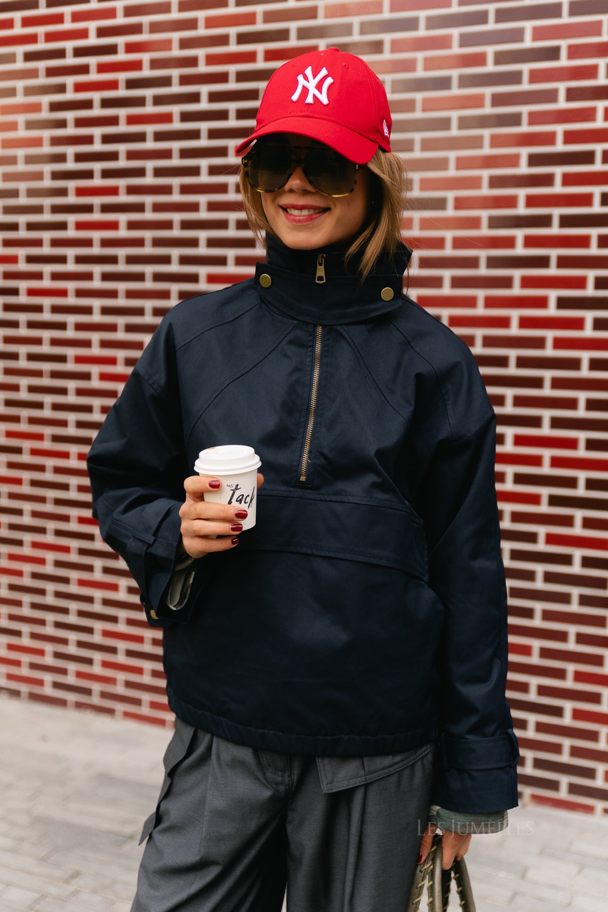 Julie half-zip anorak jacket navy