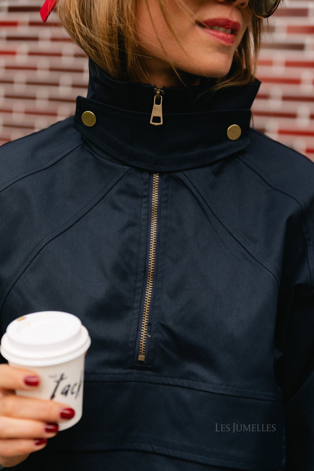 Julie half-zip anorak jacket navy