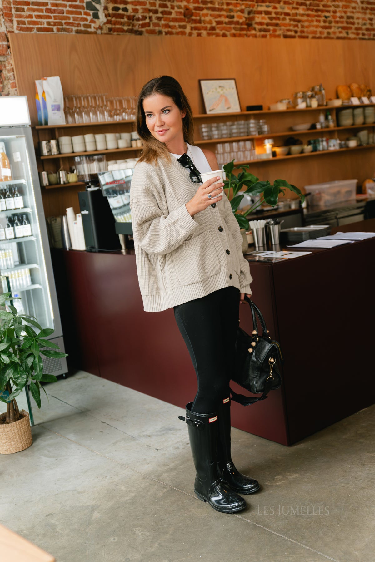 Clarisse LS knitted cardigan light gray