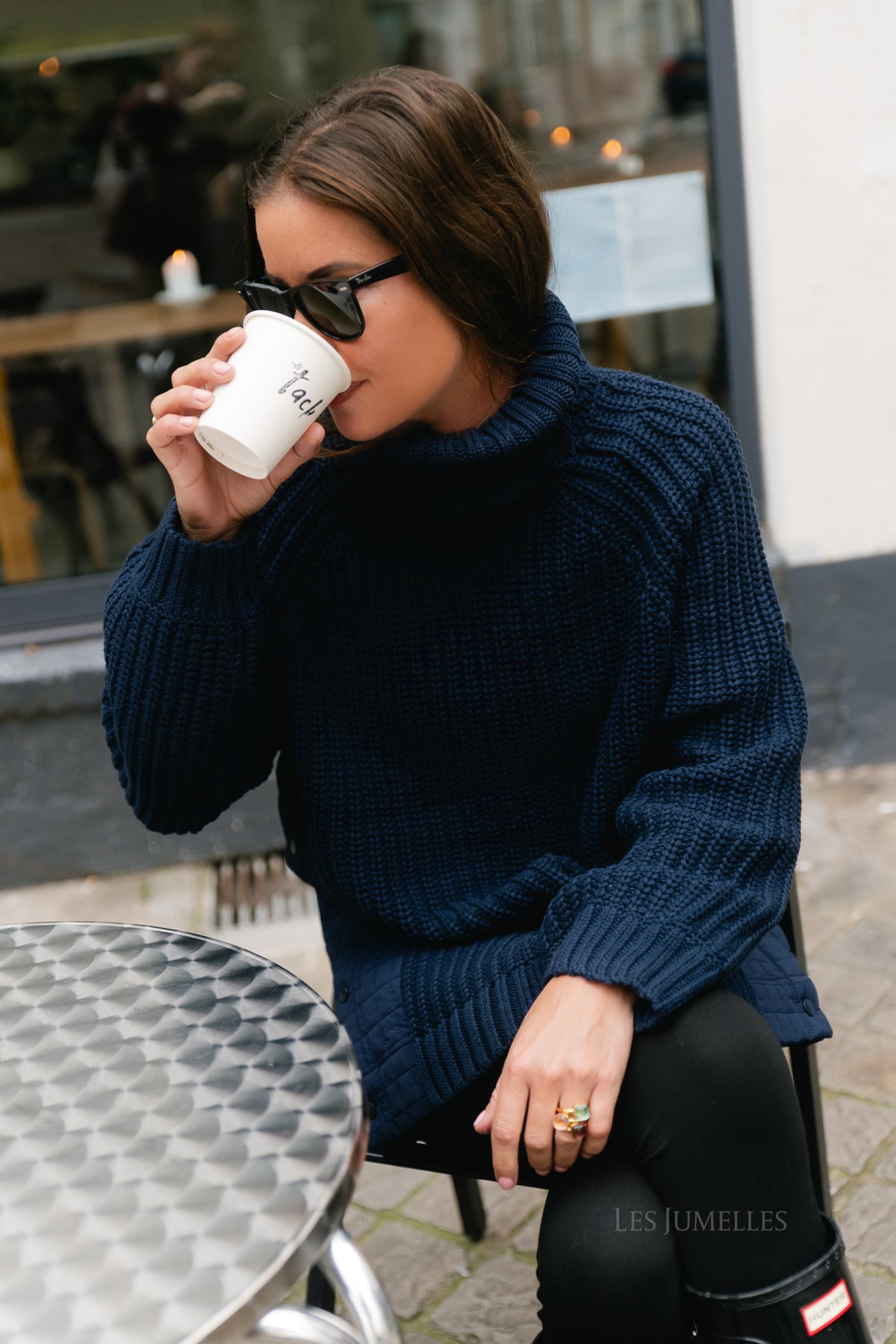 OBJVikka L/S knit pullover sky captain