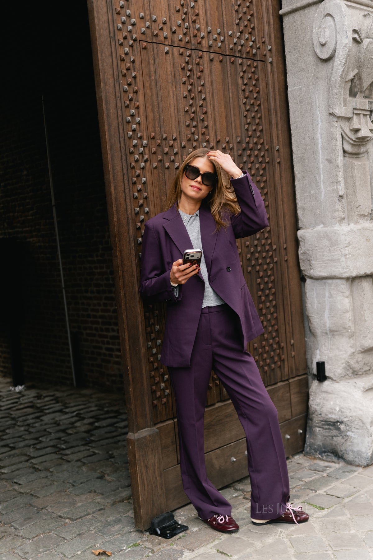 YASBethy LS wrap blazer plum perfect