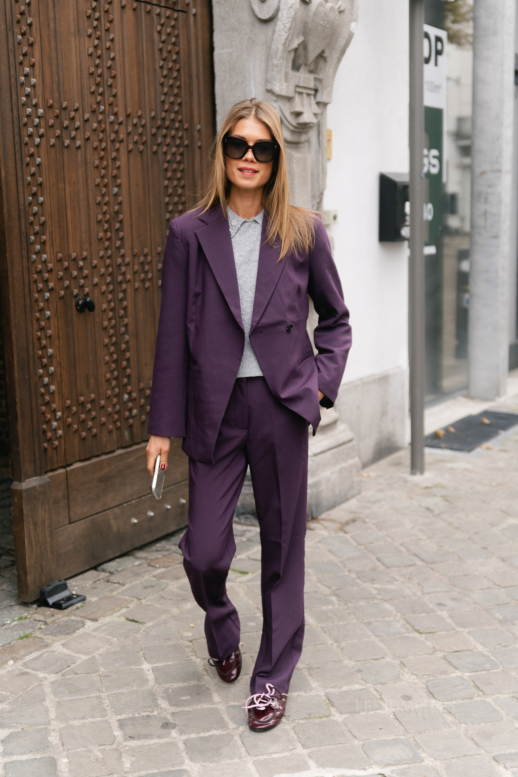 YASBethy LS wrap blazer plum perfect