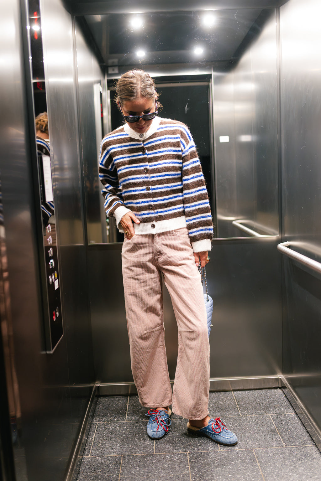 Capucine corduroy barrel pants pale mauve