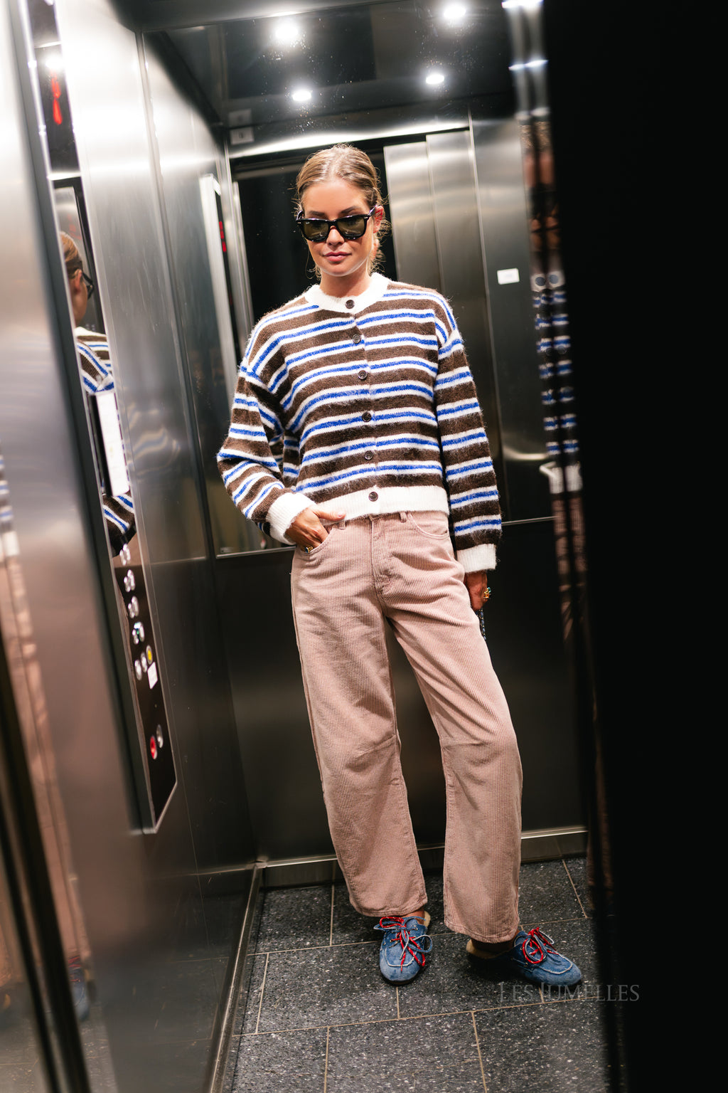 Capucine corduroy barrel pants pale mauve
