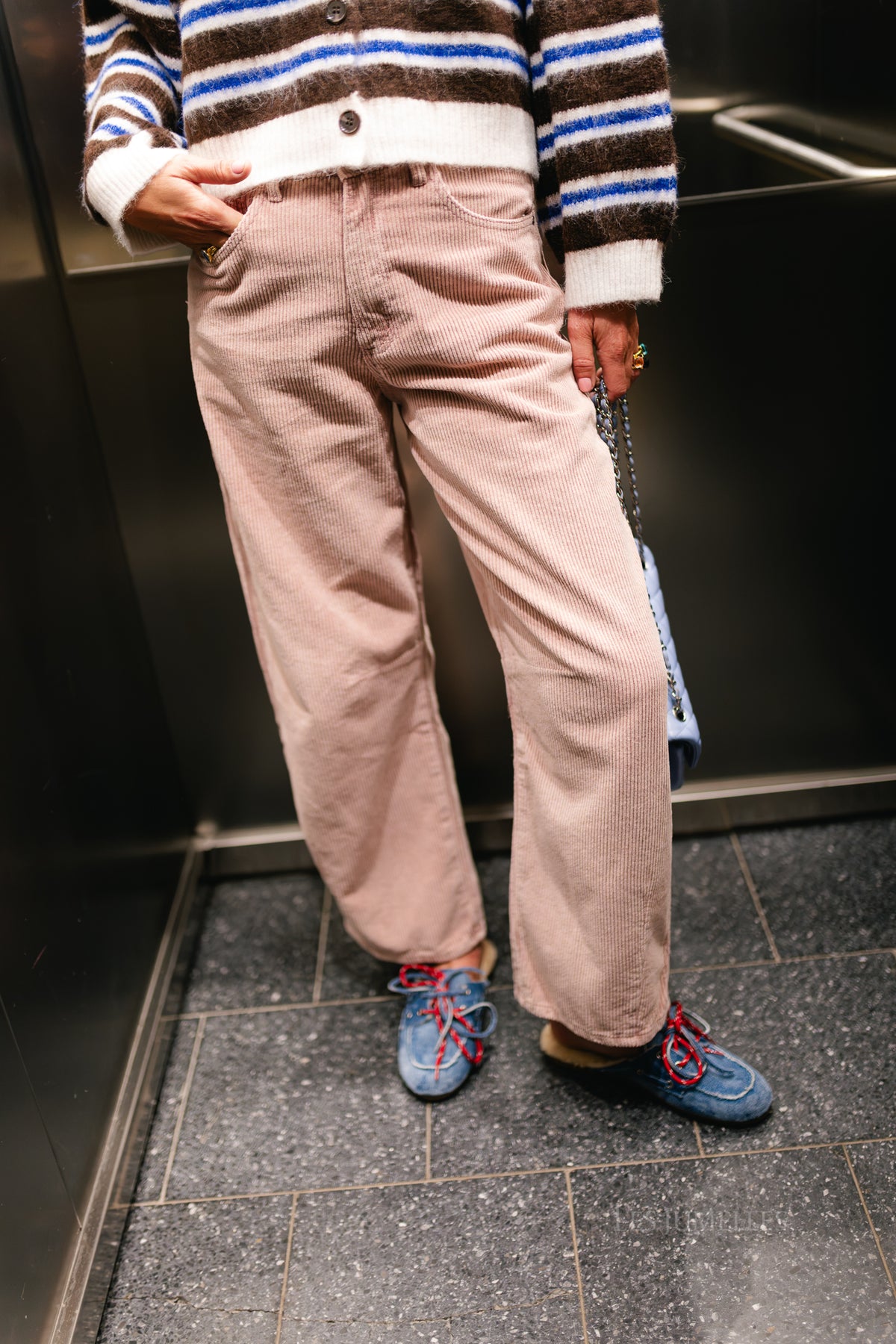 Capucine corduroy barrel pants pale mauve