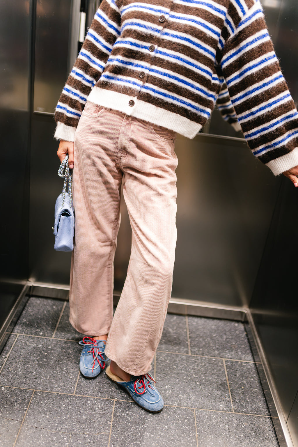 Capucine corduroy barrel pants pale mauve