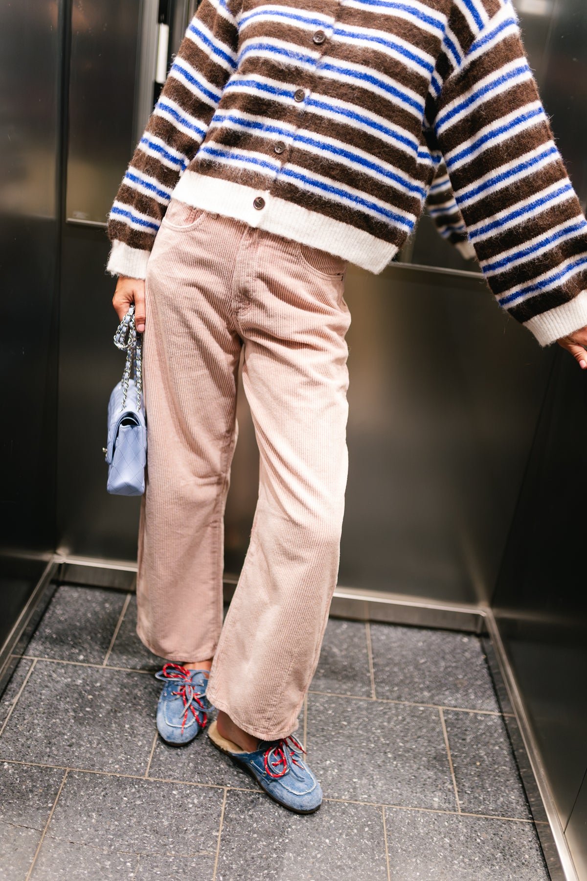 Capucine corduroy barrel pants pale mauve