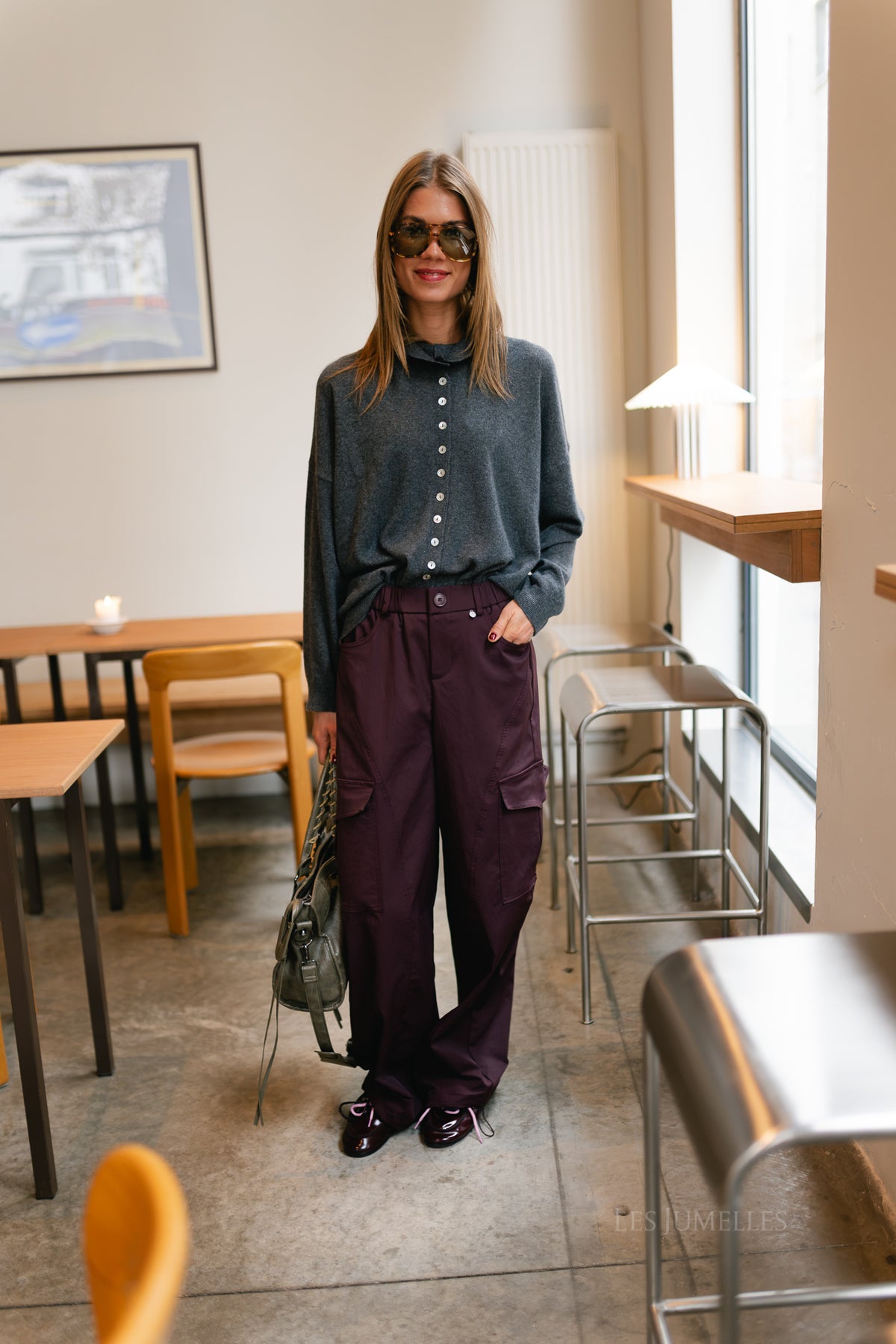 Alyna cargo pants burgundy