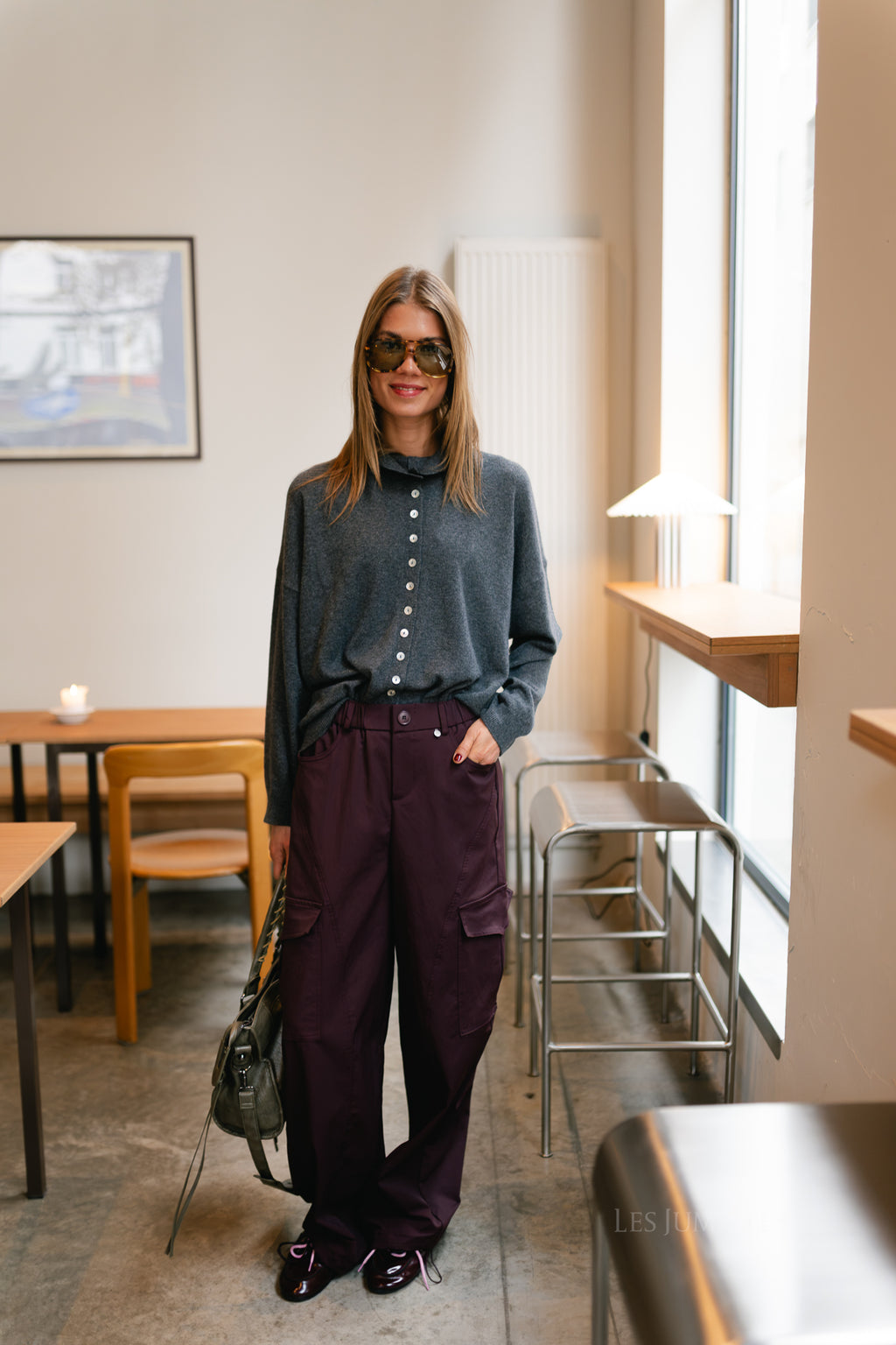 Alyna cargo pants burgundy