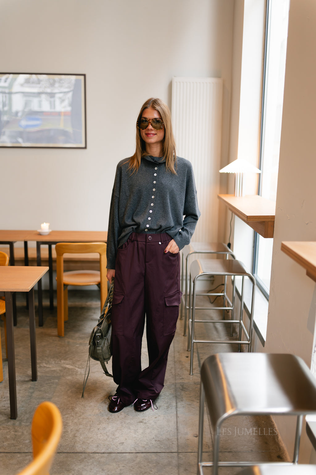 Alyna cargo pants burgundy
