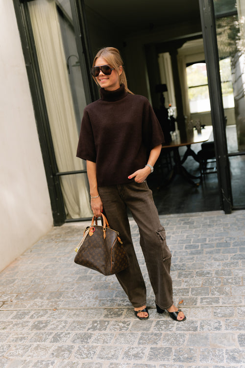 Clarisse cargo jeans hot chocolate