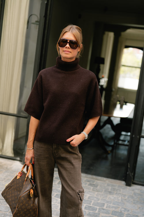 YASEmila 2/4 wool knit pullover NOOS coffee bean