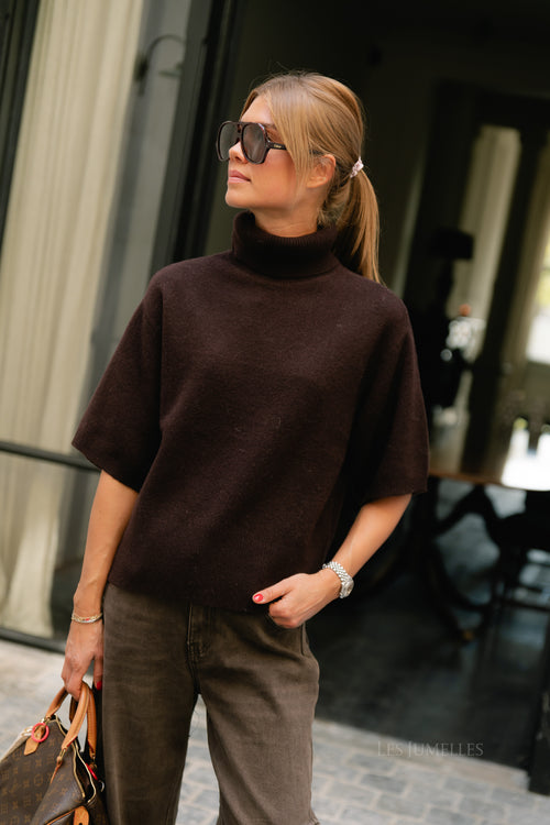 YASEmila 2/4 wool knit pullover NOOS coffee bean