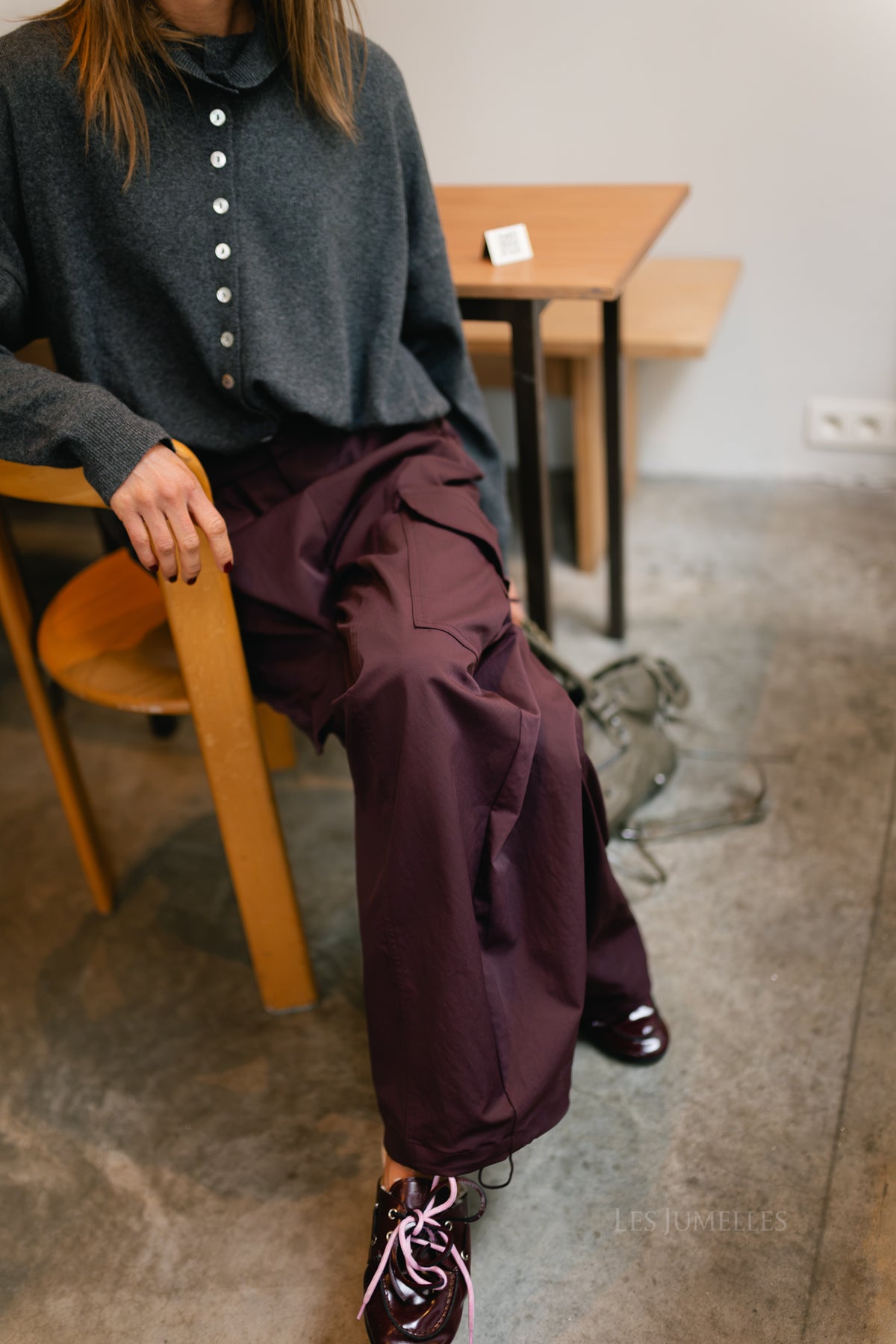 Alyna cargo pants burgundy