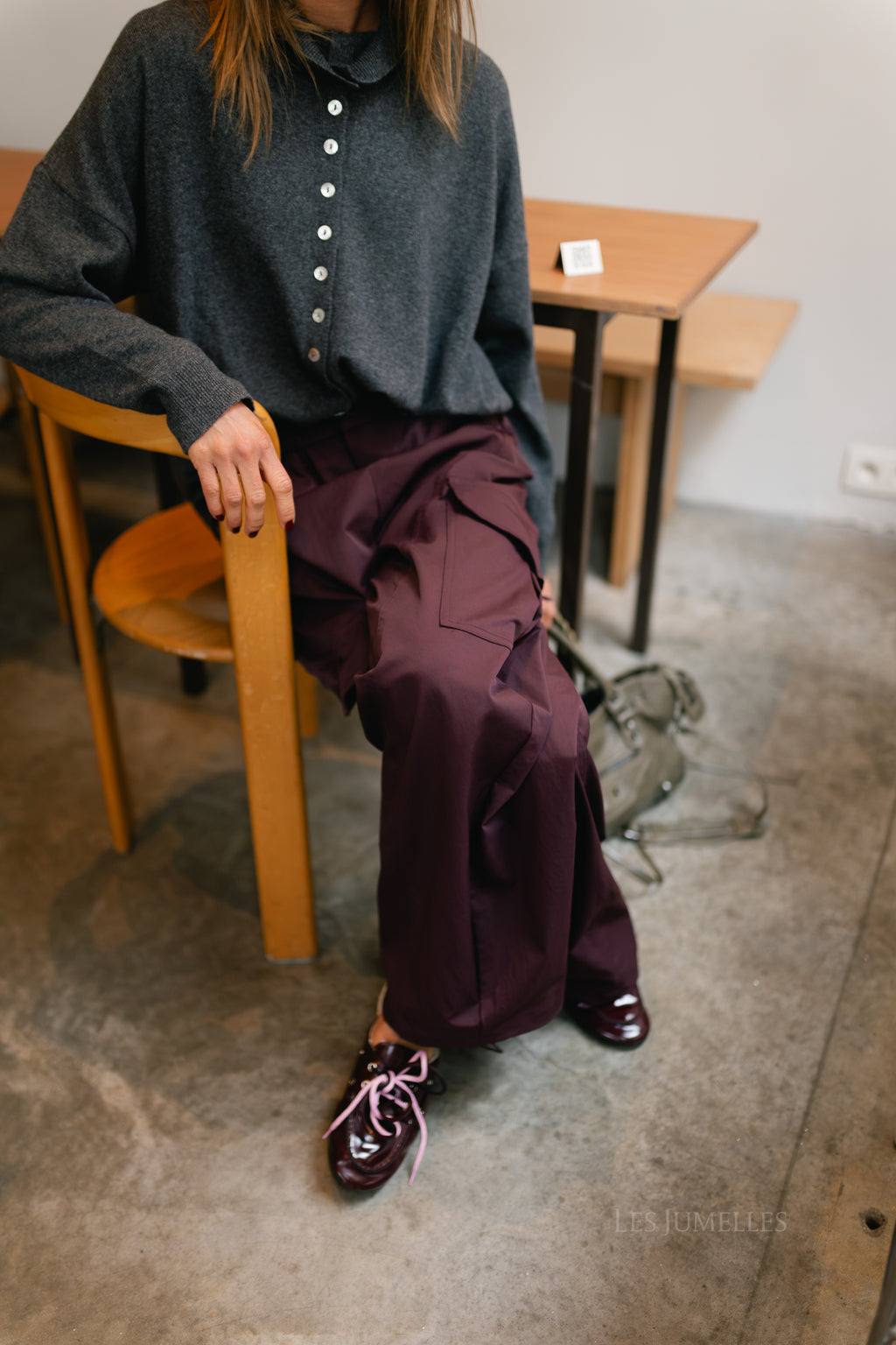 Alyna cargo pants burgundy