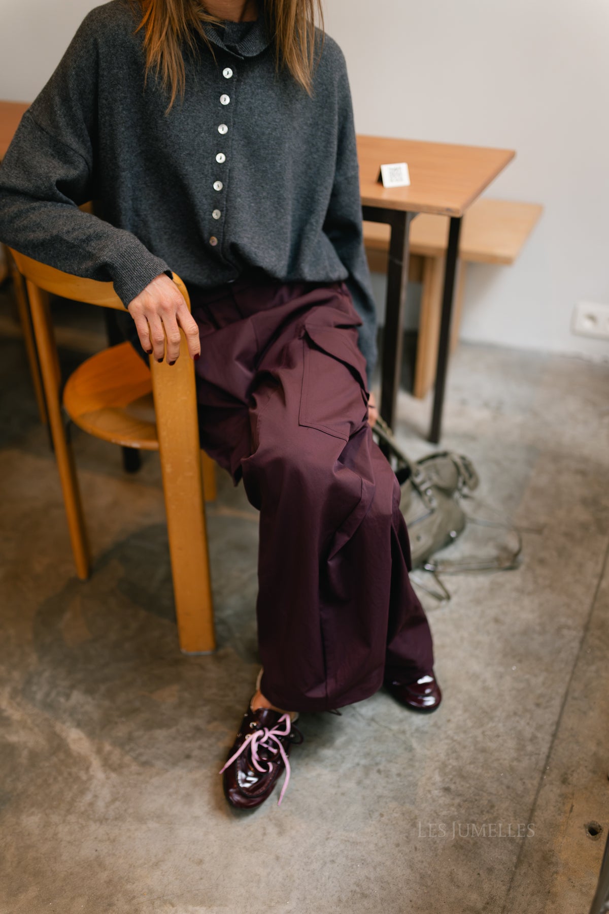 Alyna cargo pants burgundy