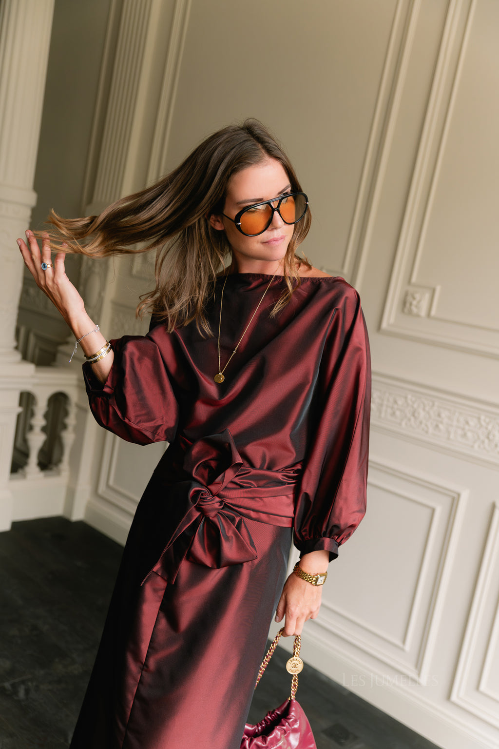 Sutton blouse burgundy