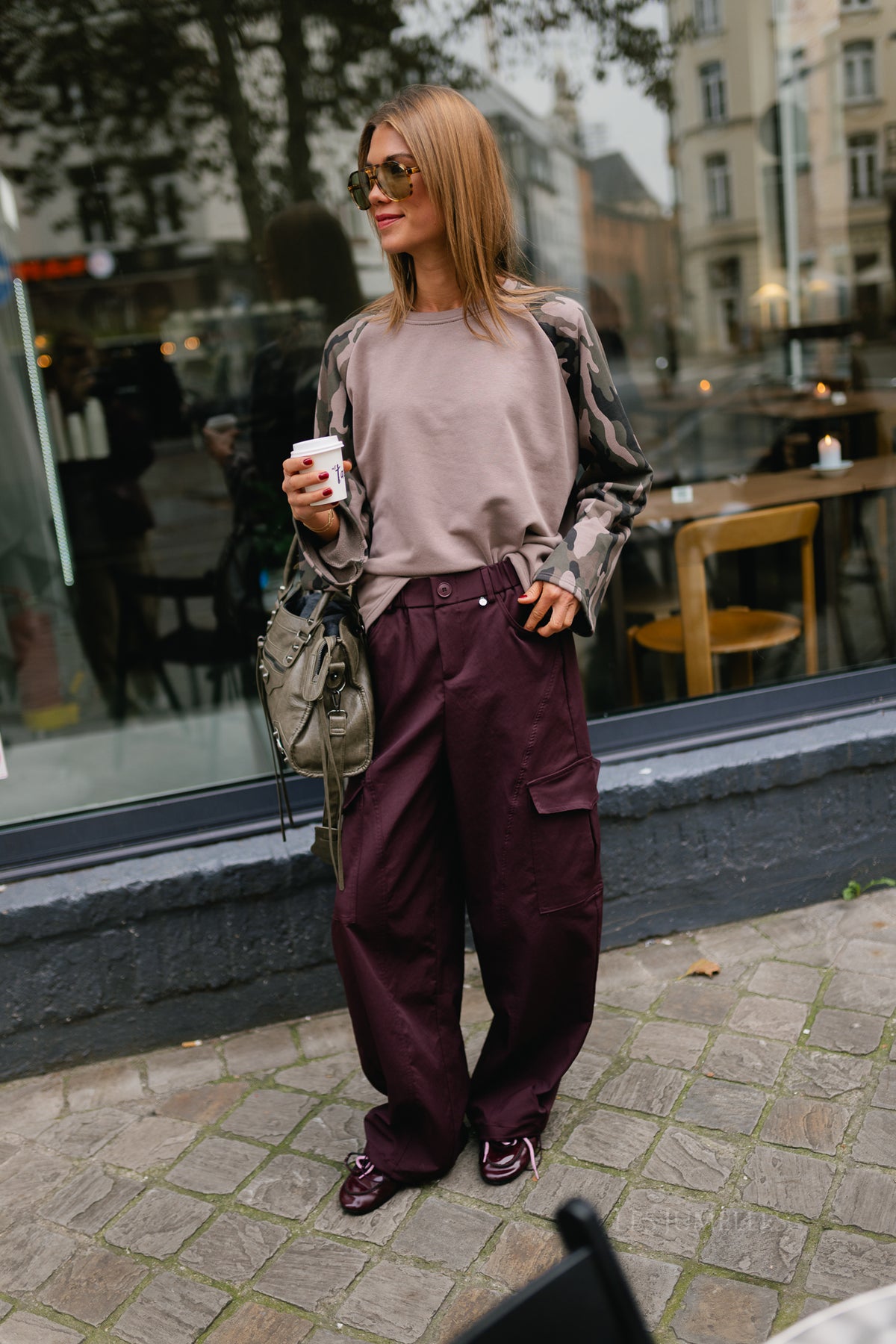 Hailey sweatshirt taupe gray/military