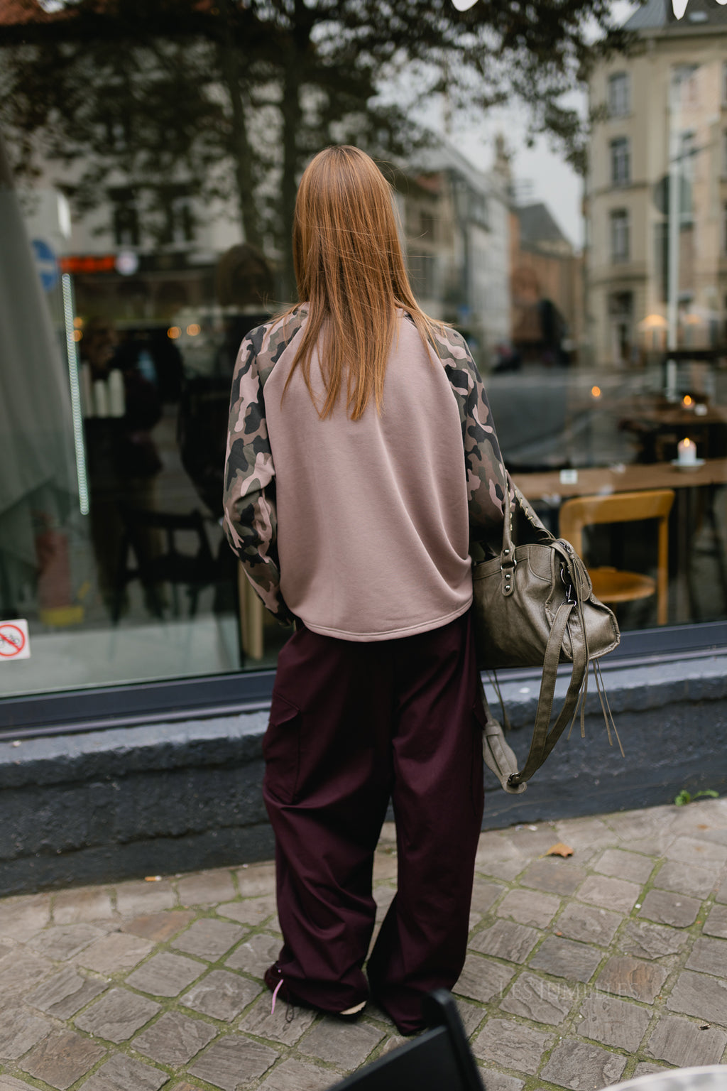 Hailey sweatshirt taupe gray/military