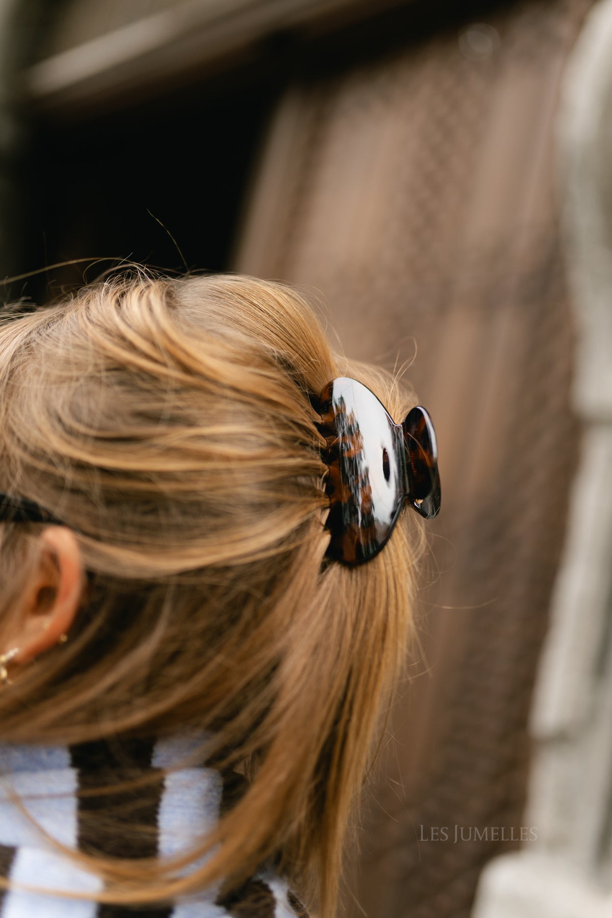 Leopard print hair clip brown
