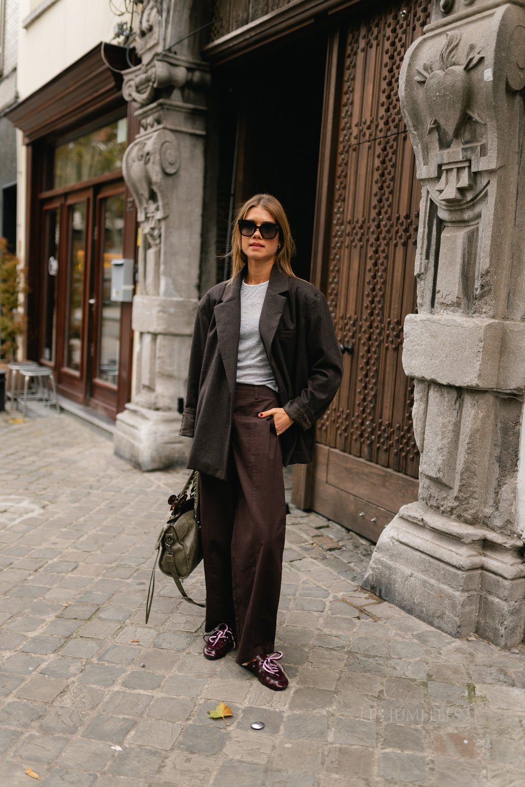 PCPam HW barrel pant chocolate plum