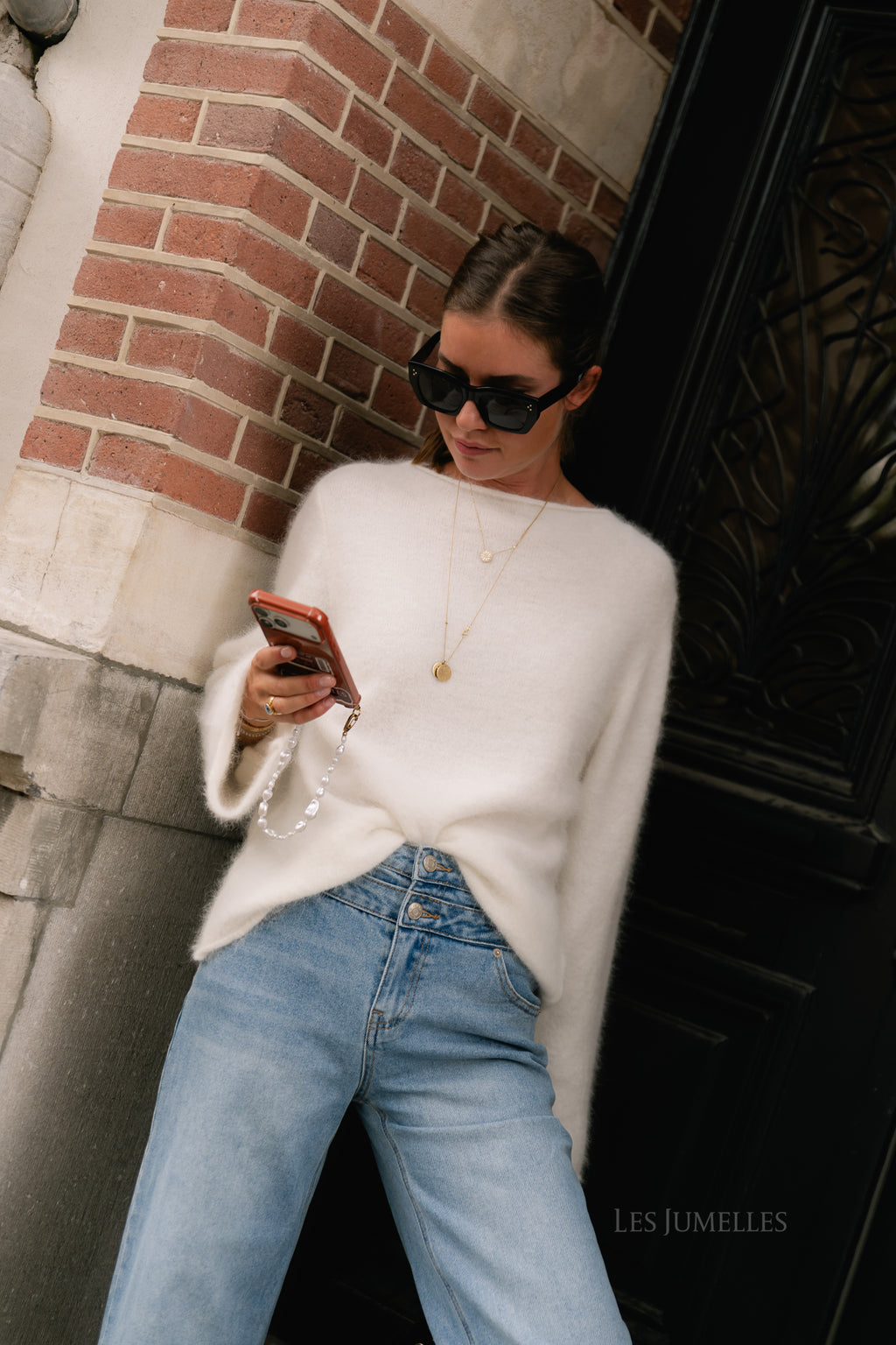 Cecile LS knitted jumper white