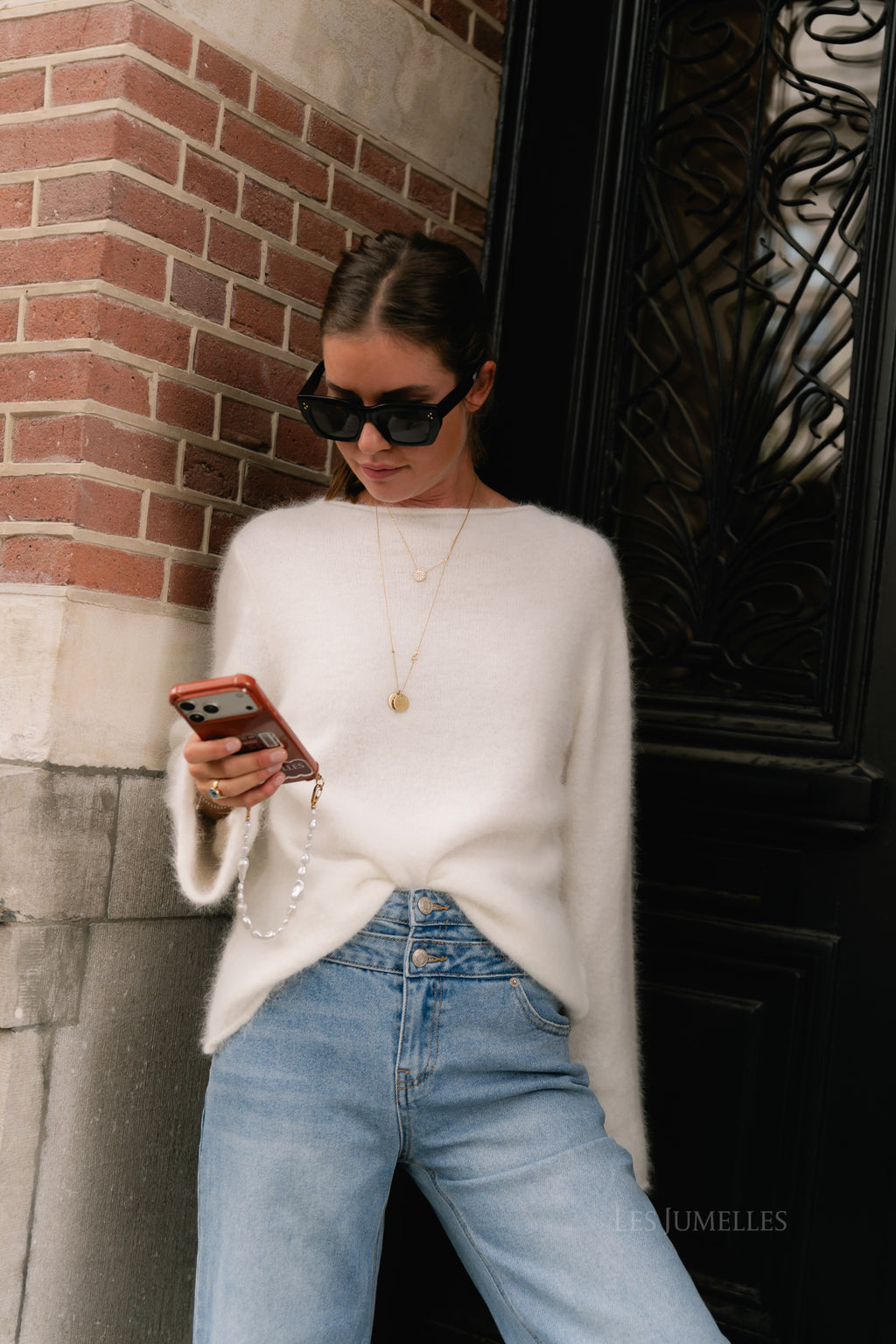 Cecile LS knitted jumper white
