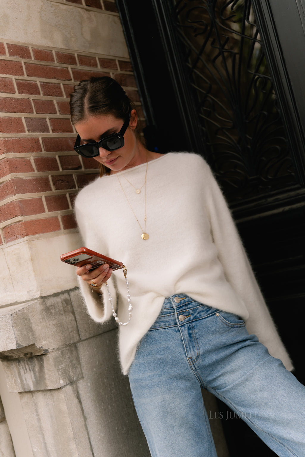 Cecile LS knitted jumper white