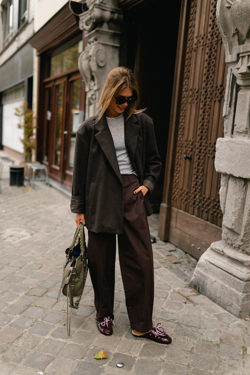 PCPam HW barrel pant chocolate plum