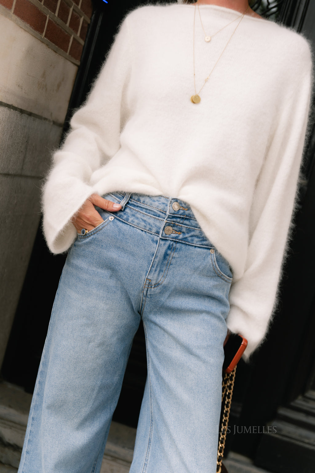 Cecile LS knitted jumper white
