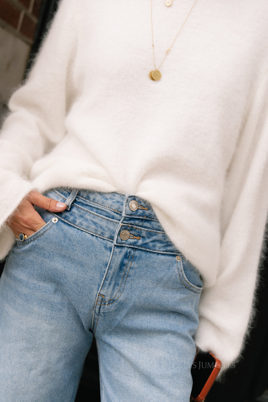 Cecile LS knitted jumper white