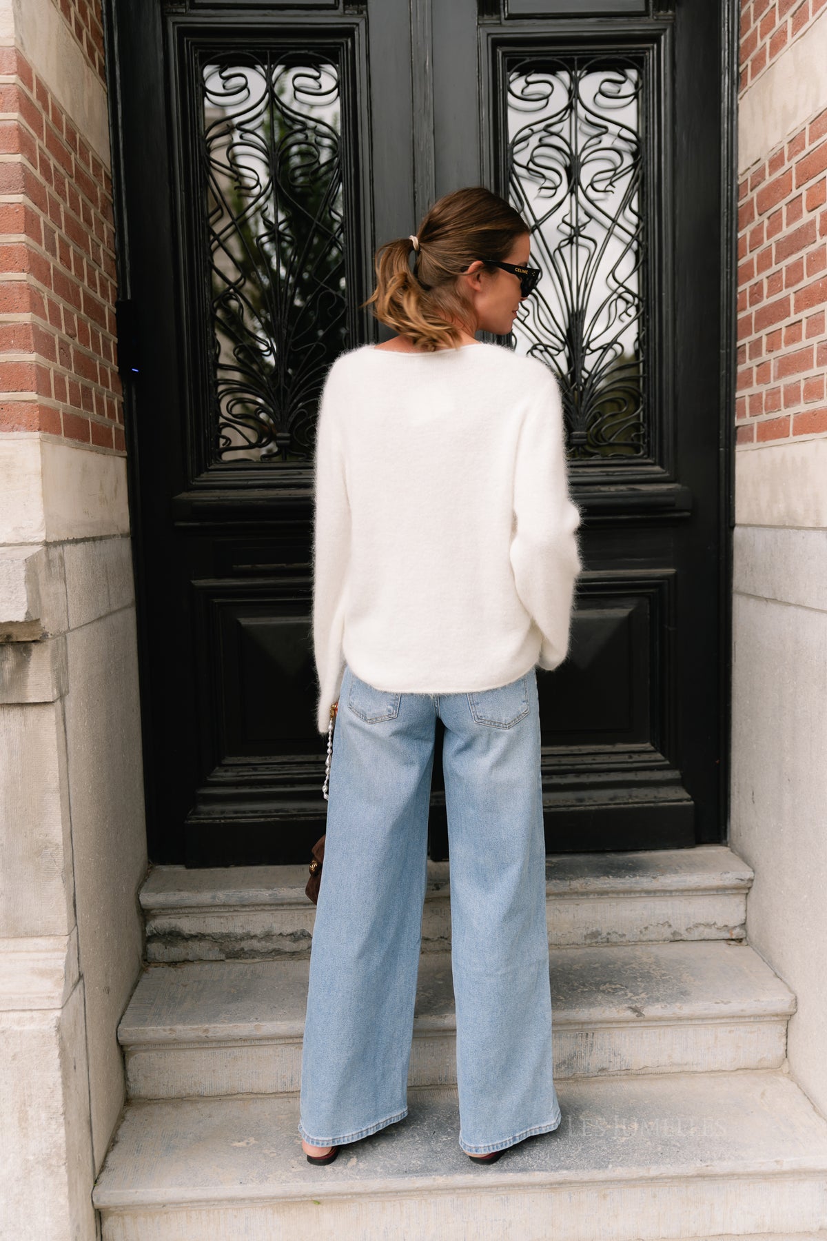 Cecile LS knitted jumper white