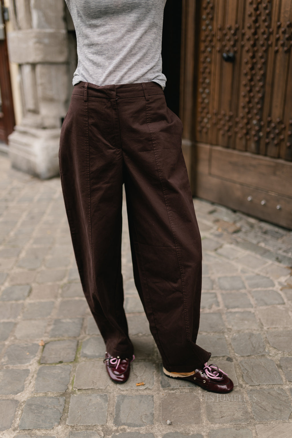 PCPam HW barrel pant chocolate plum