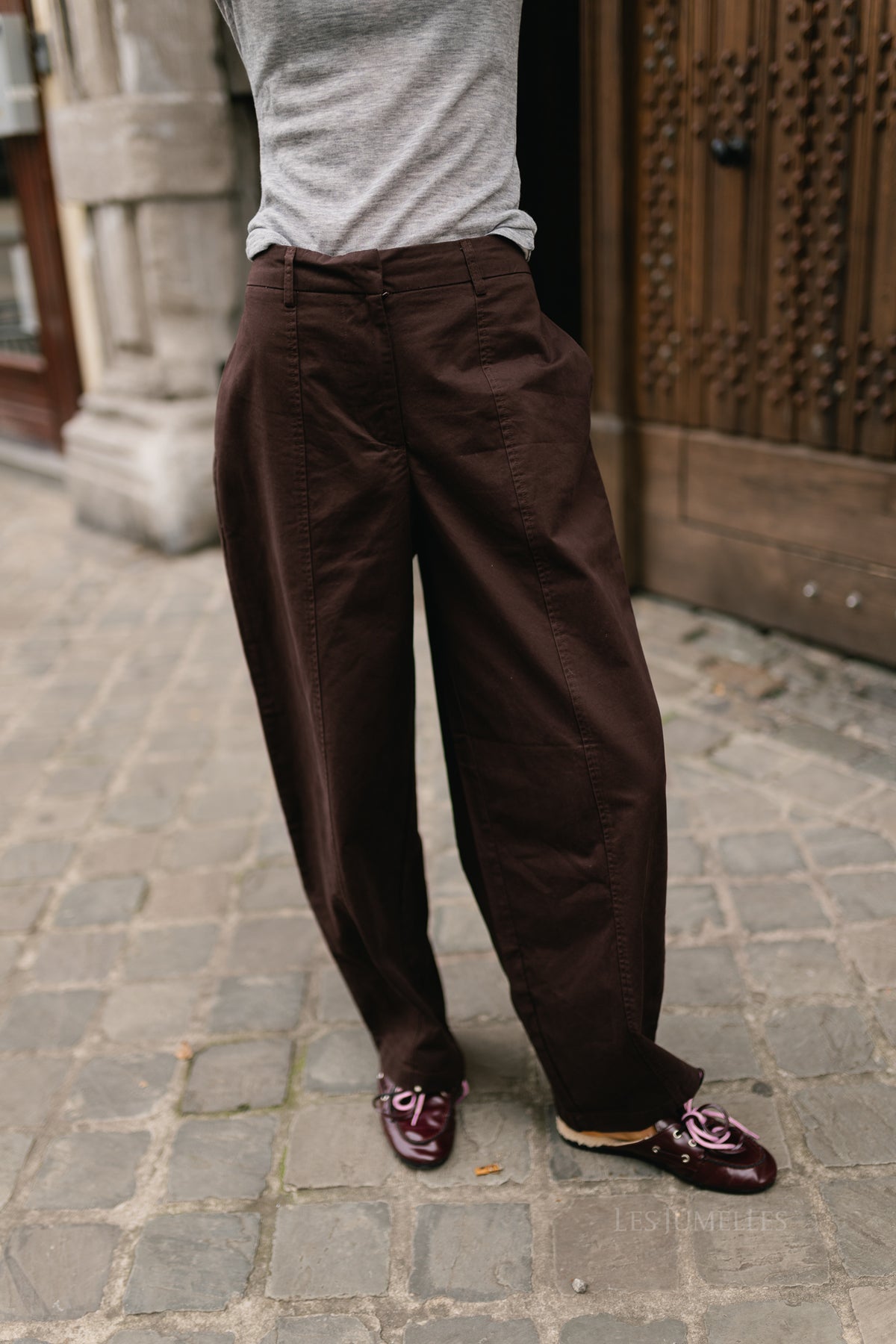 PCPam HW barrel pant chocolate plum