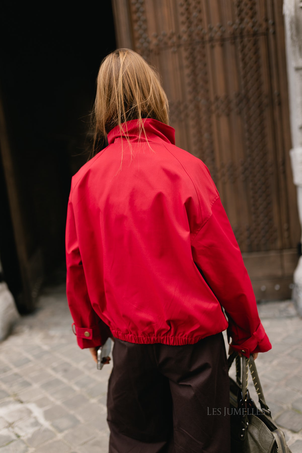 Julie half-zip anorak jacket red
