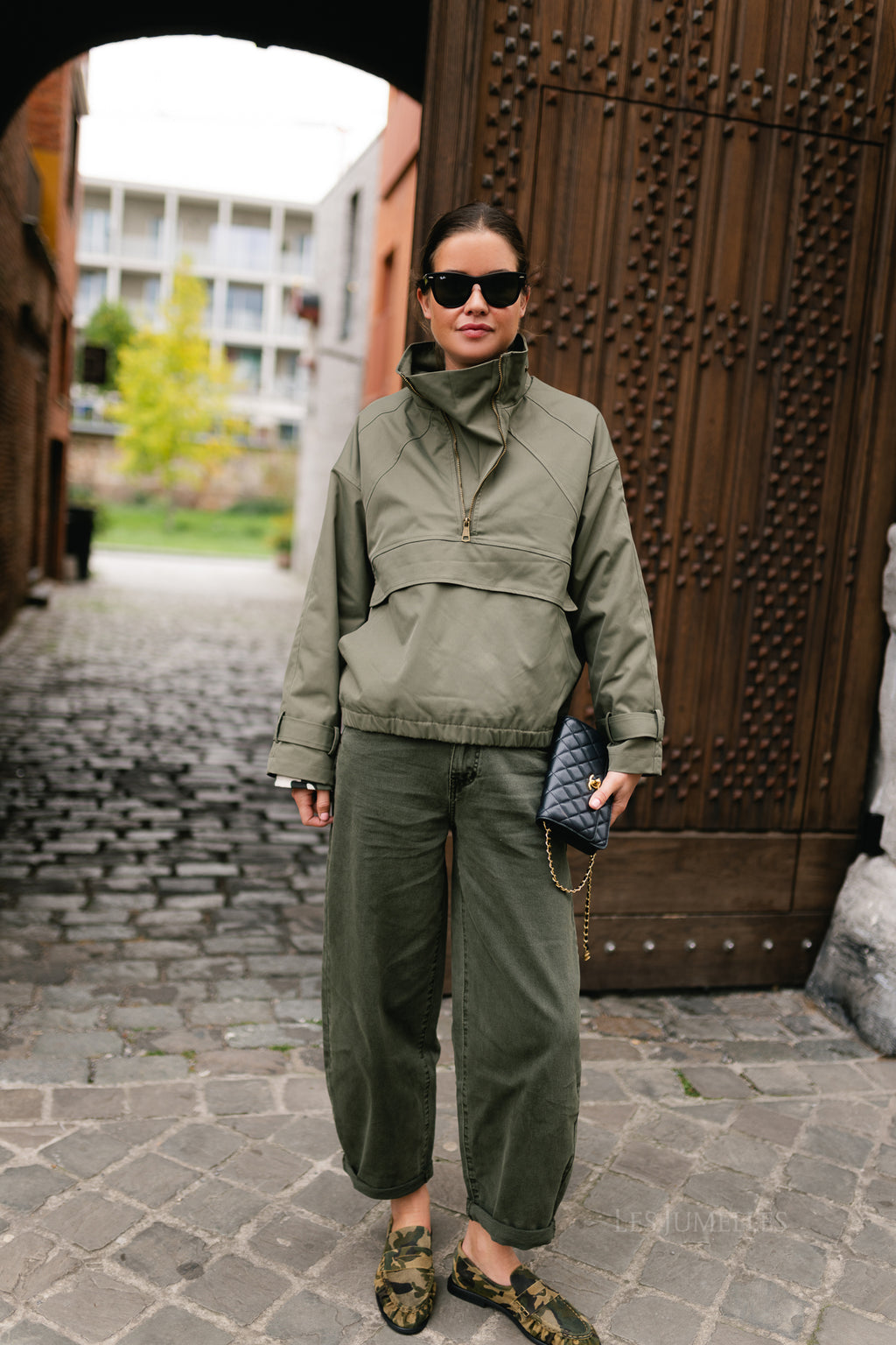 Julie half-zip anorak jacket khaki