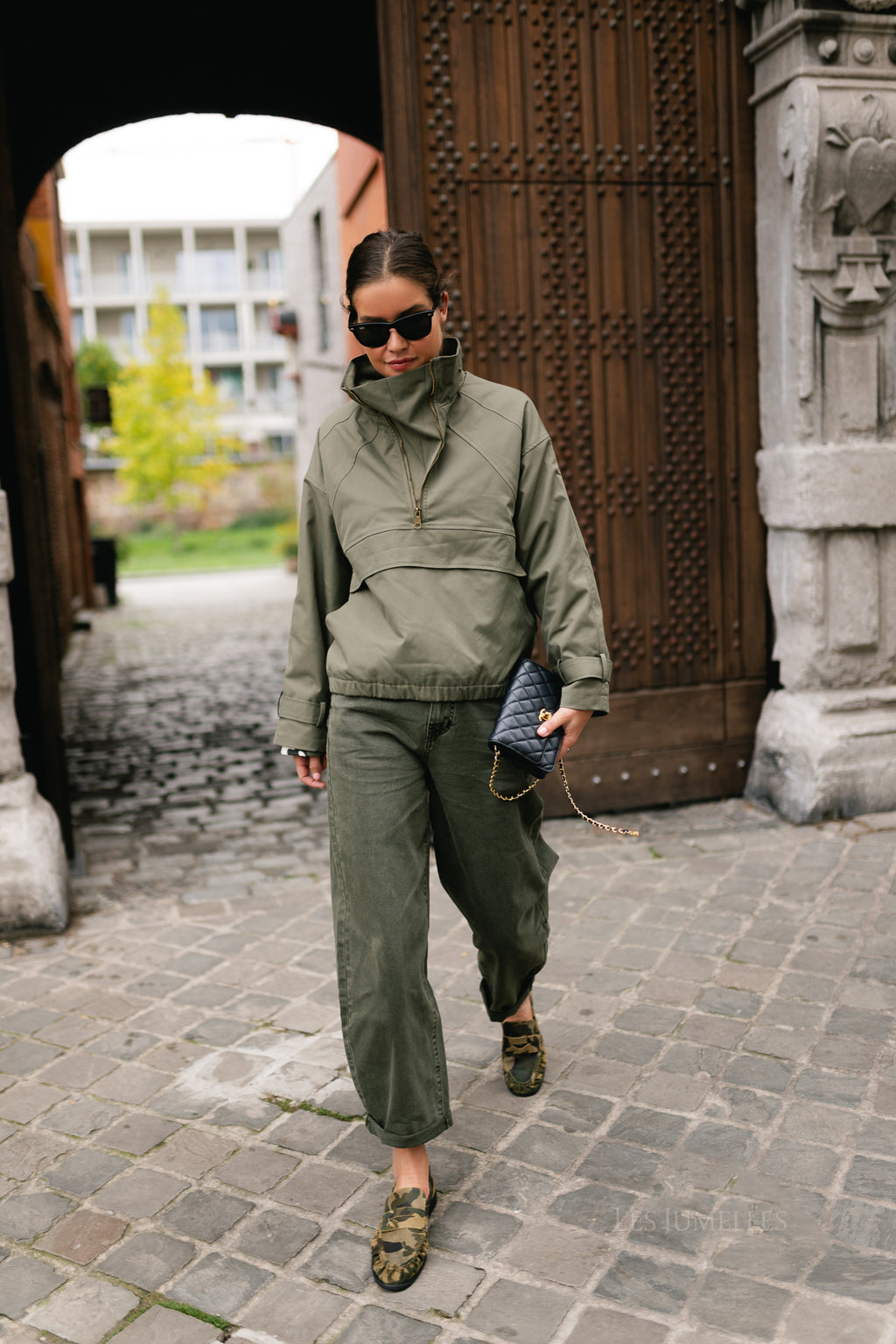 Julie half-zip anorak jacket khaki